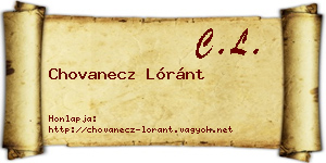 Chovanecz Lóránt névjegykártya