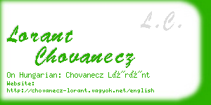 lorant chovanecz business card